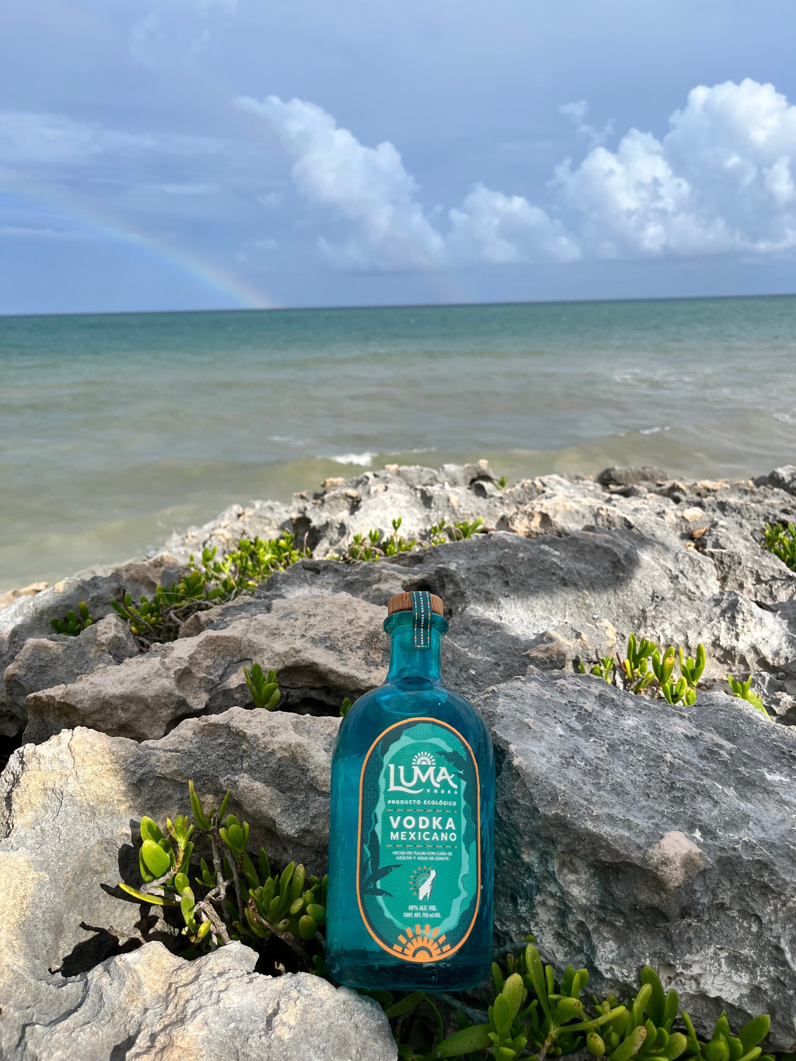 Luma Mexican vodka by the ocean in Tulum